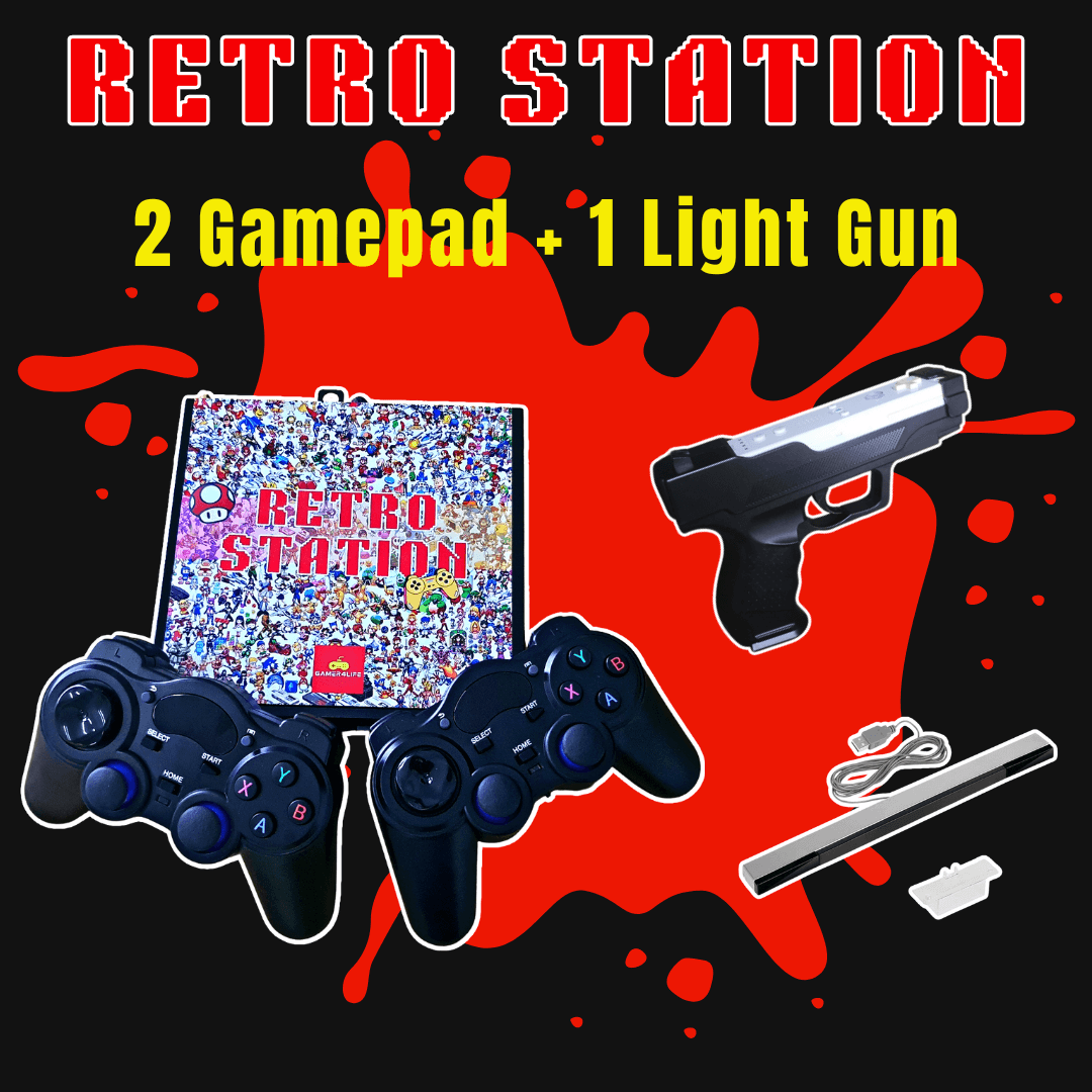 PLUG & PLAY TV RETRO CONSOLE GAMES BATOCERA MINI PC + LIGHT GUN