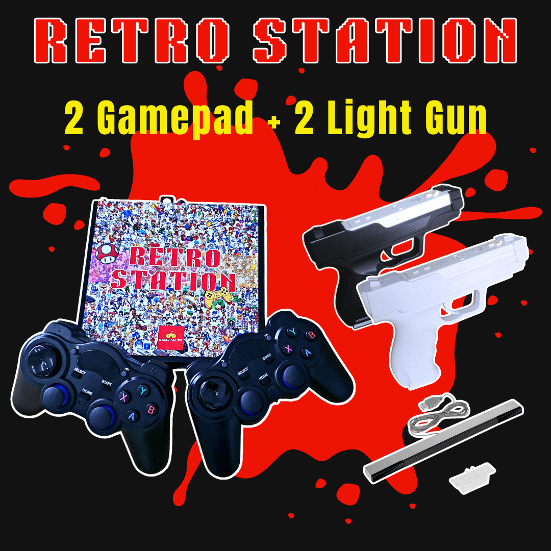 PLUG & PLAY TV RETRO CONSOLE GAMES BATOCERA MINI PC + LIGHT GUN