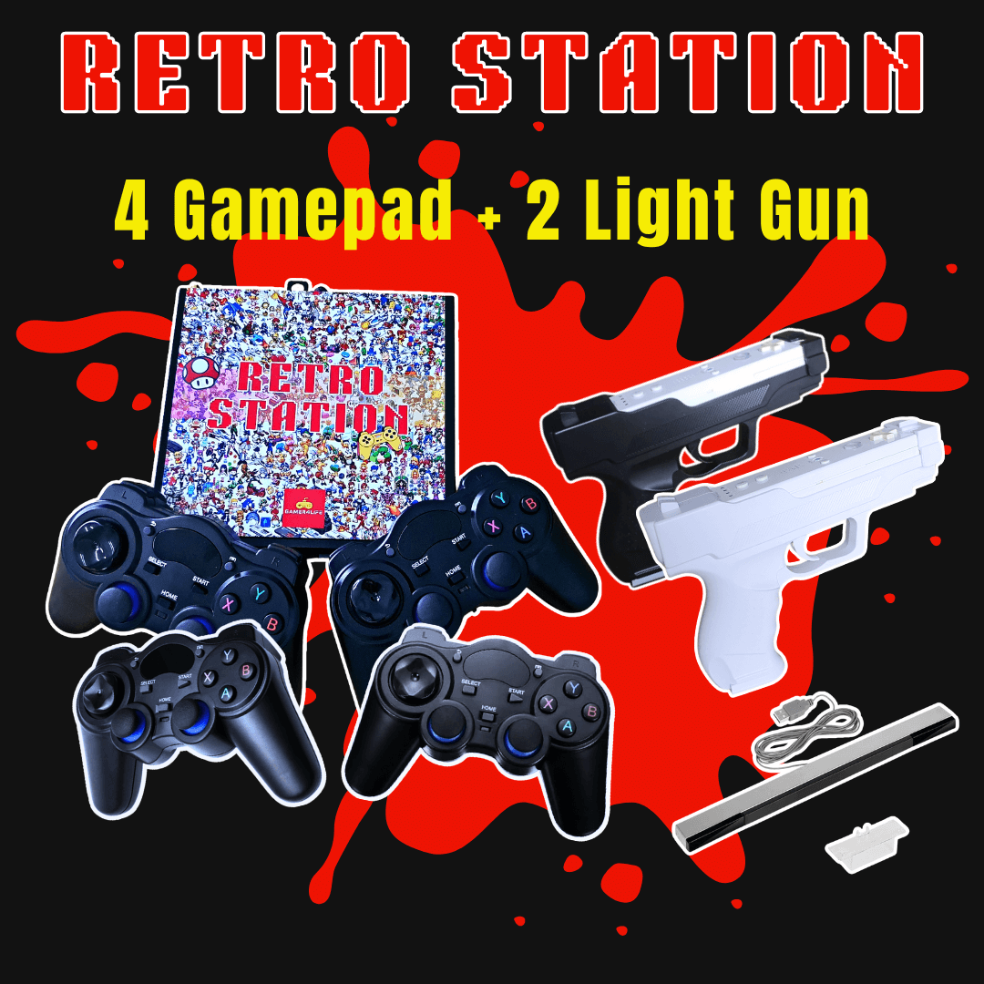 PLUG & PLAY TV RETRO CONSOLE GAMES BATOCERA MINI PC + LIGHT GUN