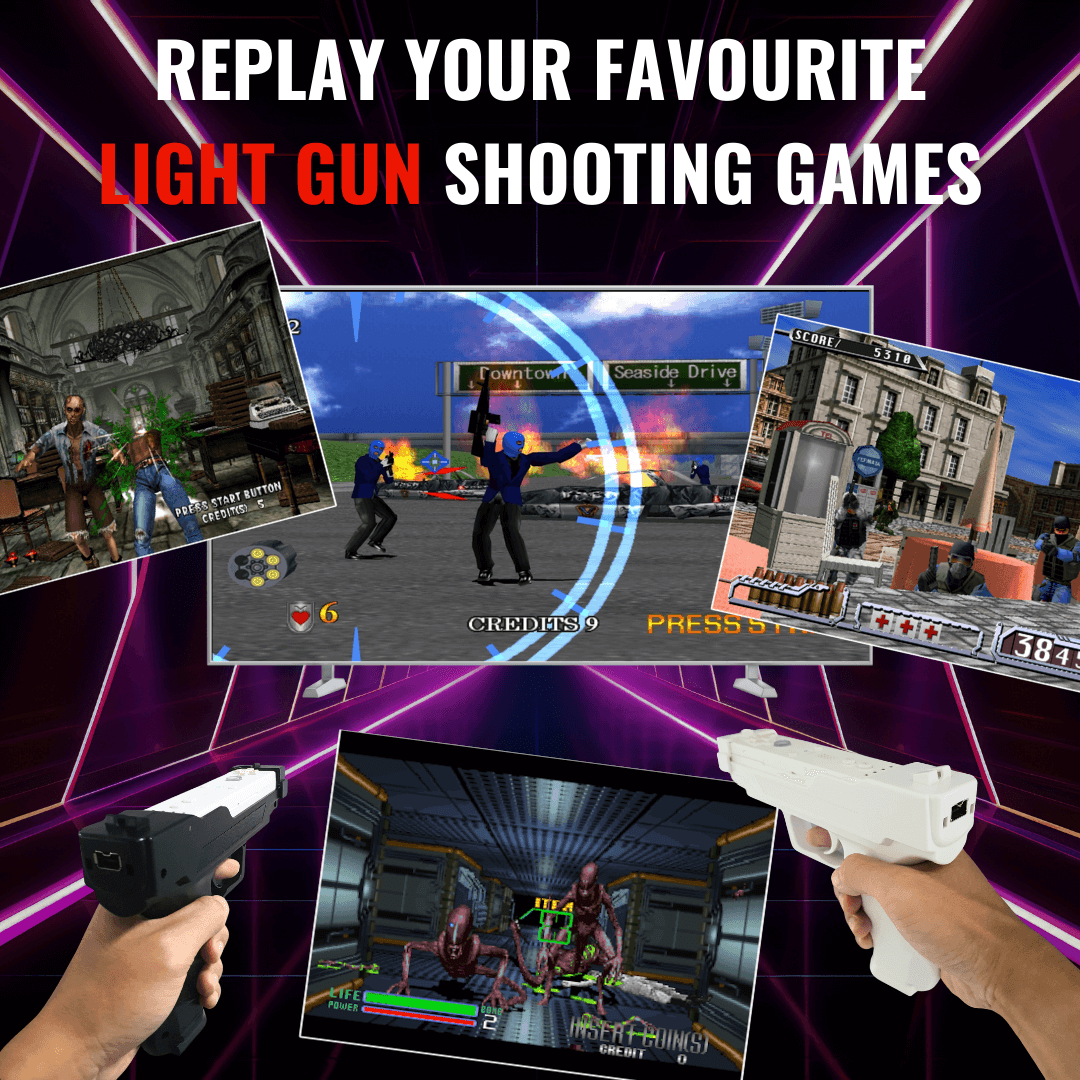 PLUG & PLAY TV RETRO CONSOLE GAMES BATOCERA MINI PC + LIGHT GUN